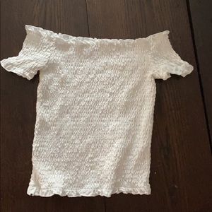 White off the shoulder crop top